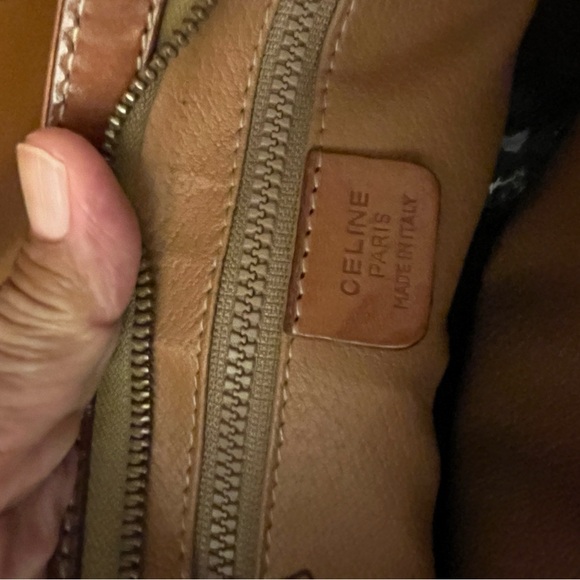 CELINE  Clutch Bag Macadam Brown PVC Leather Authentic - Picture 6 of 11